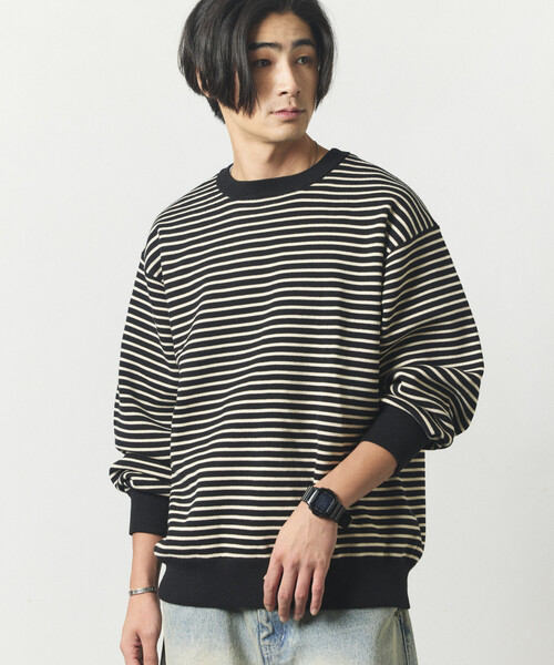 FREAK'S STORE（フリークスストア）の「ウォッシャブル スウェットライク クルーネックニット/静電気ケア（Tシャツ/カットソー・メンズ・ブラック/チャコールグレー/ブラウン/ブルーグリーン/その他13/オレンジ/オフホワイト・LARGE/MEDIUM）」の15枚目の写真