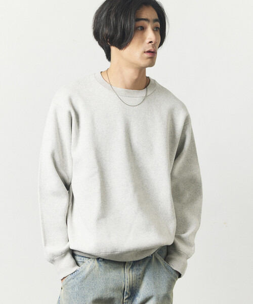 FREAK'S STORE（フリークスストア）の「ウォッシャブル スウェットライク クルーネックニット/静電気ケア（Tシャツ/カットソー・メンズ・ブラック/チャコールグレー/ブラウン/ブルーグリーン/その他13/オレンジ/オフホワイト・LARGE/MEDIUM）」の16枚目の写真