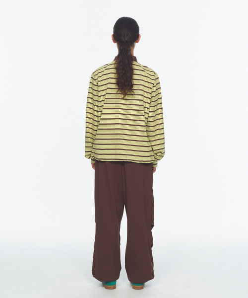 MENASOO（ミナス）の「Vintage Stripe Rugby T Shirt_Yellow（ポロシャツ・レディース・イエロー・1/2）」の7枚目の写真