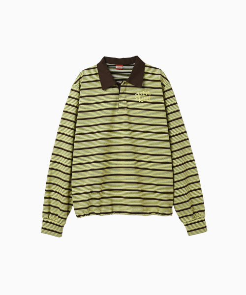 MENASOO（ミナス）の「Vintage Stripe Rugby T Shirt_Yellow（ポロシャツ・レディース・イエロー・1/2）」の14枚目の写真