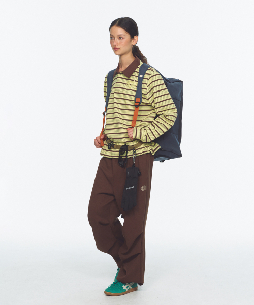 MENASOO(ミナス)の「Waffle Layered Waist Pants_Brown(スウェットパンツ・レディース・ブラウン・1/2)」の4枚目の写真
