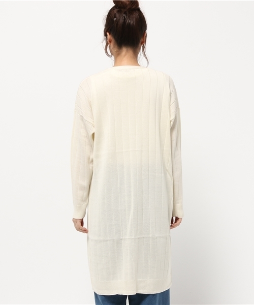 RAY CASSIN（レイカズン）の「ワイドリブロングカーディガン（カーディガン/ボレロ・レディース・ネイビー/ベージュ/オフホワイト・FREE）」の10枚目の写真