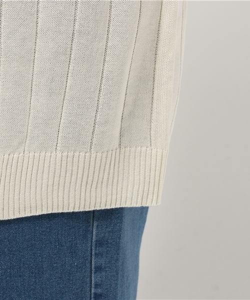 RAY CASSIN（レイカズン）の「ワイドリブロングカーディガン（カーディガン/ボレロ・レディース・ネイビー/ベージュ/オフホワイト・FREE）」の6枚目の写真