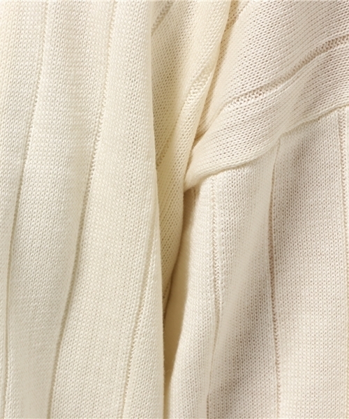 RAY CASSIN（レイカズン）の「ワイドリブロングカーディガン（カーディガン/ボレロ・レディース・ネイビー/ベージュ/オフホワイト・FREE）」の7枚目の写真