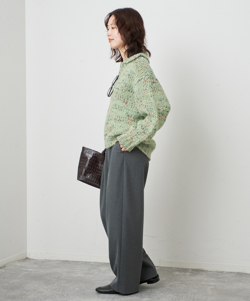 TRICOTS JEAN MARC（トリコットジーンマルク）の「TRICOTS JEAN MARC/トリコットジーンマルク SLOBE別注 MIXスキッパーニット（ニット/セーター・レディース・グリーン/サックスブルー/ブラウン・FREE）」の14枚目の写真