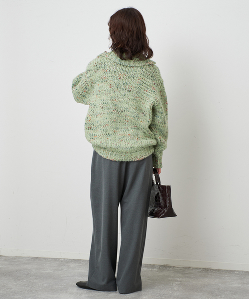 TRICOTS JEAN MARC（トリコットジーンマルク）の「TRICOTS JEAN MARC/トリコットジーンマルク SLOBE別注 MIXスキッパーニット（ニット/セーター・レディース・グリーン/サックスブルー/ブラウン・FREE）」の15枚目の写真