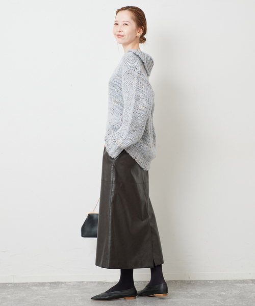 TRICOTS JEAN MARC（トリコットジーンマルク）の「TRICOTS JEAN MARC/トリコットジーンマルク SLOBE別注 MIXスキッパーニット（ニット/セーター・レディース・グリーン/サックスブルー/ブラウン・FREE）」の21枚目の写真