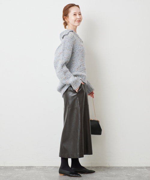 TRICOTS JEAN MARC（トリコットジーンマルク）の「TRICOTS JEAN MARC/トリコットジーンマルク SLOBE別注 MIXスキッパーニット（ニット/セーター・レディース・グリーン/サックスブルー/ブラウン・FREE）」の22枚目の写真