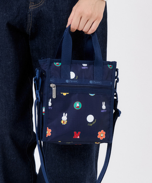 Miffy（ ミッフィー）の「【LeSportsac×Miffy】MINI N/S TOTE ミッフィーネイビーポルカドット（ショルダーバッグ・レディース・ブルー・FREE）」の2枚目の写真