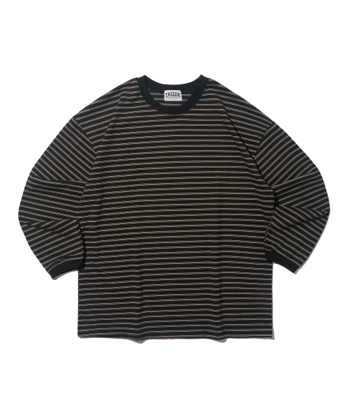 TAILOR STUDIO(テーラースタジオ)の「クラシックストライプ長袖Tシャツ(ブラック)(Tシャツ/カットソー・メンズ・その他・FREE)」の1枚目の写真