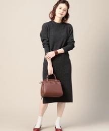 BEAUTY&YOUTH UNITED ARROWS | BY ウール ワイドリブ ボトルネック ニットワンピースо(ワンピース)