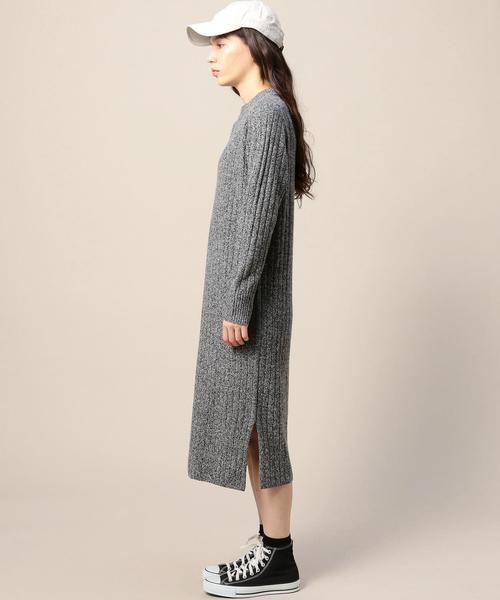 BEAUTY&YOUTH UNITED ARROWS(ビューティーアンドユースユナイテッドアローズ)の「BY ウール ワイドリブ ボトルネック ニットワンピース◆(ワンピース・レディース・オフホワイト/ダークグレー/その他1・FREE)」の15枚目の写真