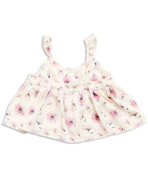 apres les cours(アプレレクール)の「花柄キャミレイヤードТシャツ 2(Tシャツ/カットソー・キッズ・オフホワイト/グレー・140/110/130/80/90/100/120)」の4枚目の写真