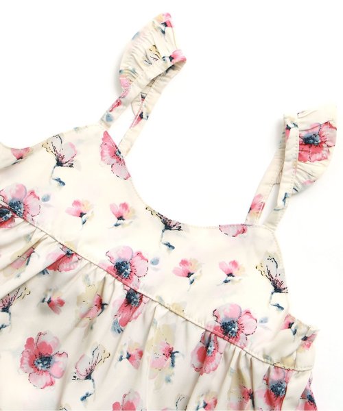 apres les cours(アプレレクール)の「花柄キャミレイヤードТシャツ 2(Tシャツ/カットソー・キッズ・オフホワイト/グレー・140/110/130/80/90/100/120)」の9枚目の写真