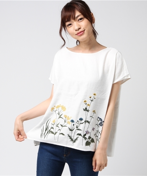 LBC(エルビーシー)の「レーヨンリネン裾刺繍ブラウス (シャツ/ブラウス・レディース・ホワイト/ブラック・MEDIUM/LARGE)」の10枚目の写真