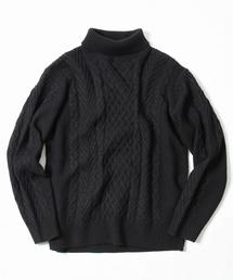 coen | アランケーブルタートルネックニット(ニット/セーター)
