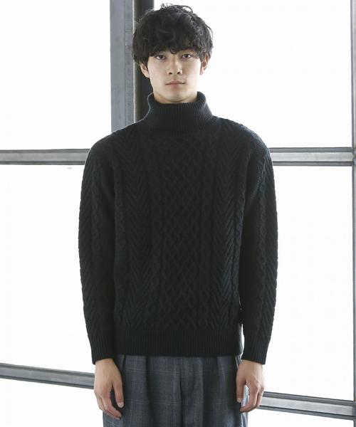 coen(コーエン)の「アランケーブルタートルネックニット(ニット/セーター・メンズ・ブラック/グレー・X-LARGE/SMALL/MEDIUM/LARGE)」の14枚目の写真