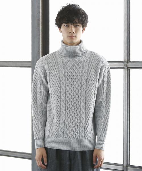 coen(コーエン)の「アランケーブルタートルネックニット(ニット/セーター・メンズ・ブラック/グレー・X-LARGE/SMALL/MEDIUM/LARGE)」の15枚目の写真