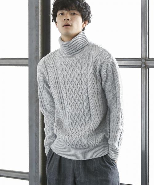 coen(コーエン)の「アランケーブルタートルネックニット(ニット/セーター・メンズ・ブラック/グレー・X-LARGE/SMALL/MEDIUM/LARGE)」の16枚目の写真