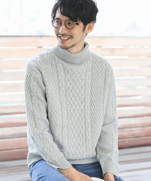 coen(コーエン)の「アランケーブルタートルネックニット(ニット/セーター・メンズ・ブラック/グレー・X-LARGE/SMALL/MEDIUM/LARGE)」の17枚目の写真