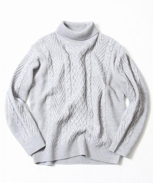 coen(コーエン)の「アランケーブルタートルネックニット(ニット/セーター・メンズ・ブラック/グレー・X-LARGE/SMALL/MEDIUM/LARGE)」の21枚目の写真