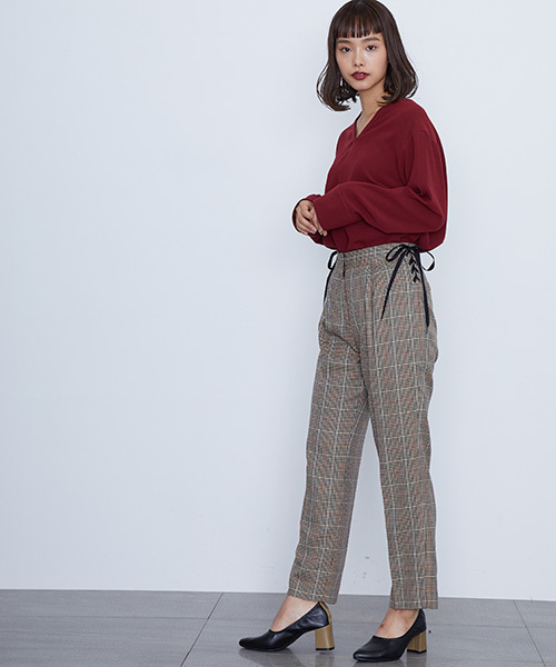 STUDIOUS（ステュディオス）の「サイドレースアップパンツ（その他パンツ・レディース・ブラウン/ブラック/ダークブラウン・0/1）」の12枚目の写真