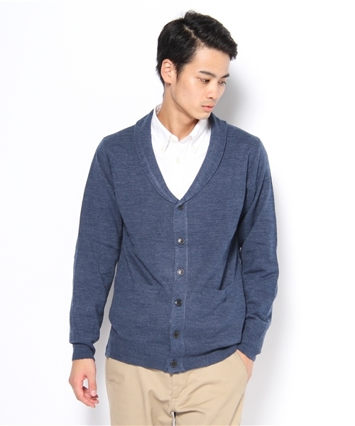 WEGO(ウィゴー)の「TOP杢ショールカーディガン(カーディガン/ボレロ・メンズ・ブラック/杢グレー/ネイビー/ワイン/オレンジ/レッド系その他/ダークグリーン/キャメル/パープル/ホワイト・MEDIUM/LARGE)」の5枚目の写真