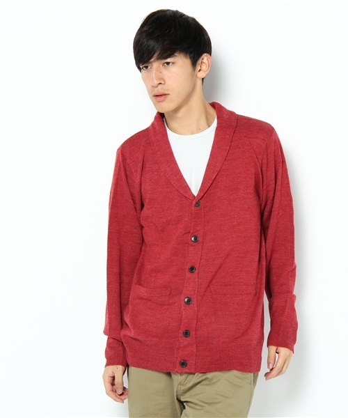 WEGO(ウィゴー)の「TOP杢ショールカーディガン(カーディガン/ボレロ・メンズ・ブラック/杢グレー/ネイビー/ワイン/オレンジ/レッド系その他/ダークグリーン/キャメル/パープル/ホワイト・MEDIUM/LARGE)」の8枚目の写真