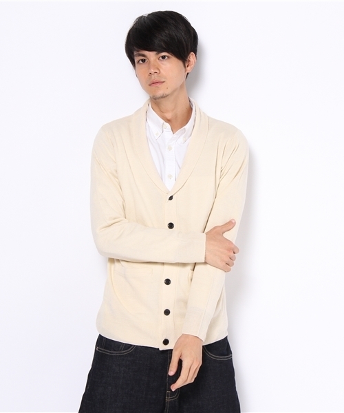 WEGO(ウィゴー)の「TOP杢ショールカーディガン(カーディガン/ボレロ・メンズ・ブラック/杢グレー/ネイビー/ワイン/オレンジ/レッド系その他/ダークグリーン/キャメル/パープル/ホワイト・MEDIUM/LARGE)」の2枚目の写真