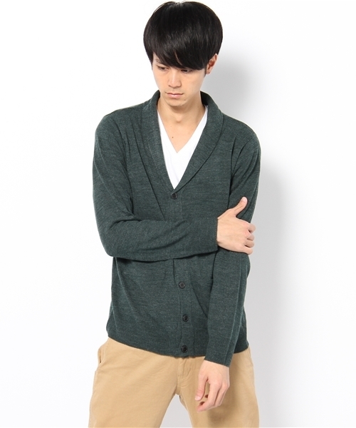 WEGO(ウィゴー)の「TOP杢ショールカーディガン(カーディガン/ボレロ・メンズ・ブラック/杢グレー/ネイビー/ワイン/オレンジ/レッド系その他/ダークグリーン/キャメル/パープル/ホワイト・MEDIUM/LARGE)」の16枚目の写真