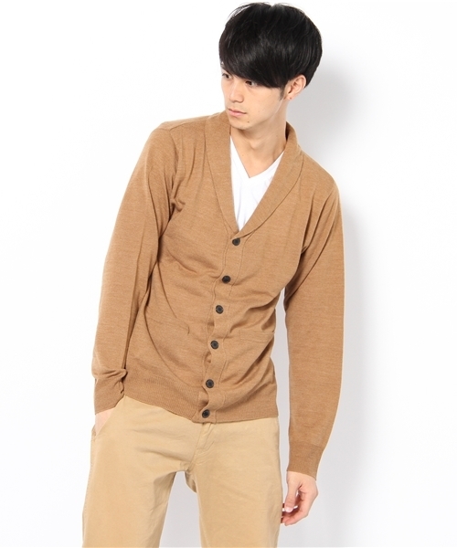 WEGO(ウィゴー)の「TOP杢ショールカーディガン(カーディガン/ボレロ・メンズ・ブラック/杢グレー/ネイビー/ワイン/オレンジ/レッド系その他/ダークグリーン/キャメル/パープル/ホワイト・MEDIUM/LARGE)」の17枚目の写真