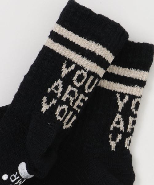 MR（まる）の「[13-24cm]ロゴリブソックス(日本製)（ソックス/靴下・キッズ・ブラック/ホワイト/杢グレー・M/L/S/SS）」の4枚目の写真