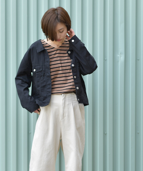 rps（アールピーエス）の「バックレースアップＧジャン（デニムジャケット・レディース・ブルー/インディゴブルー/ブラック/カーキ/カーキブラウン/ベージュ・M）」の12枚目の写真