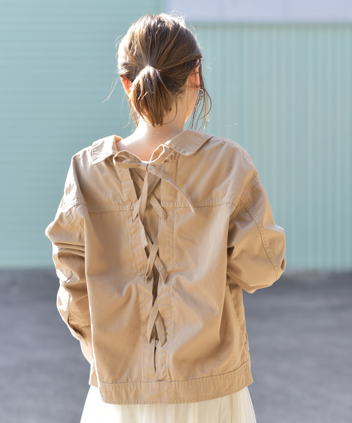 rps（アールピーエス）の「バックレースアップＧジャン（デニムジャケット・レディース・ブルー/インディゴブルー/ブラック/カーキ/カーキブラウン/ベージュ・M）」の5枚目の写真