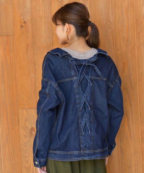 rps（アールピーエス）の「バックレースアップＧジャン（デニムジャケット・レディース・ブルー/インディゴブルー/ブラック/カーキ/カーキブラウン/ベージュ・M）」の17枚目の写真