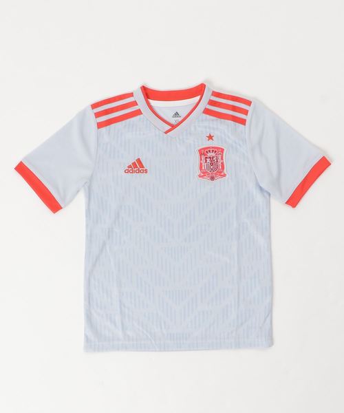 Adidas アディダス の Kidsスペイン代表 アウェイレプリカユニフォーム半袖 Tシャツ カットソー Wear