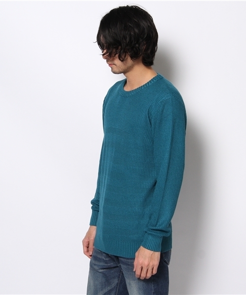 WHO'S WHO gallery（フーズフーギャラリー）の「アゼボーダープルオーバーニット（ニット/セーター・メンズ・グリーン/ブルー/オレンジ/ベージュ/マルチ/その他1・MEDIUM/LARGE）」の8枚目の写真