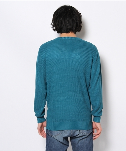 WHO'S WHO gallery（フーズフーギャラリー）の「アゼボーダープルオーバーニット（ニット/セーター・メンズ・グリーン/ブルー/オレンジ/ベージュ/マルチ/その他1・MEDIUM/LARGE）」の9枚目の写真