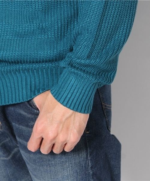 WHO'S WHO gallery（フーズフーギャラリー）の「アゼボーダープルオーバーニット（ニット/セーター・メンズ・グリーン/ブルー/オレンジ/ベージュ/マルチ/その他1・MEDIUM/LARGE）」の13枚目の写真