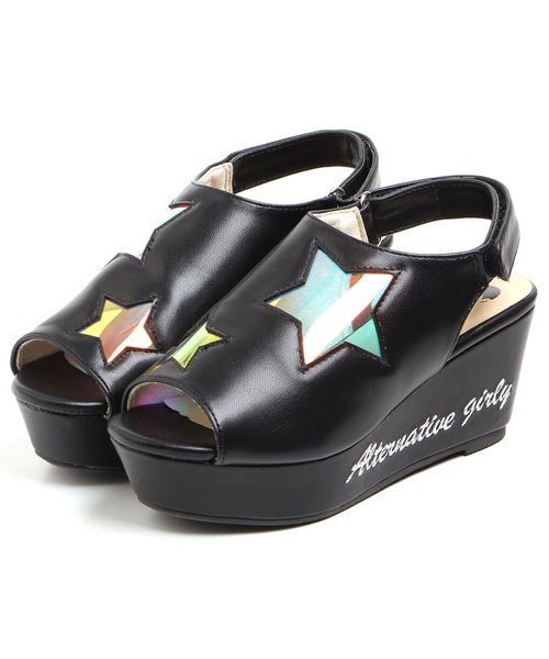 algy（アルジー）の「スターウィンドウサンダル（サンダル・キッズ・オフホワイト/ブラック・21/22/24/23/20）」の2枚目の写真