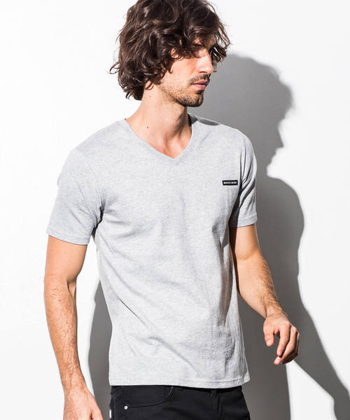 NUMBER (N)INE DENIM(ナンバーナインデニム)の「NUMBER (N)INE DENIM(ナンバーナインデニム)ポイントロゴVネックTシャツ(Tシャツ/カットソー・メンズ・ホワイト/ブラック/グレー・SMALL/MEDIUM/LARGE/X-LARGE)」の4枚目の写真