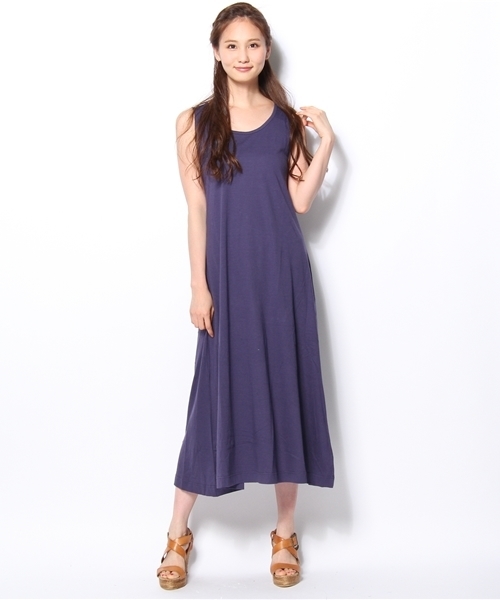 GLOBAL WORK(グローバルワーク)の「【GLOBAL WORK】カットマキシノースリーブワンピース(チュニック・レディース・グレー/ネイビー/パープル/グレー系その他/ブルー系その他/イエロー/オレンジ/その他・LARGE/MEDIUM)」の5枚目の写真