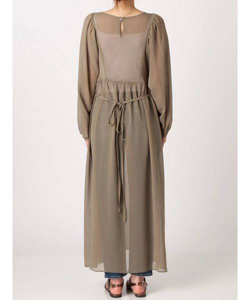 Ungrid（アングリッド）の「デザインギャザーシフォンワンピース（ワンピース・レディース・カーキ/イエロー・FREE）」の8枚目の写真