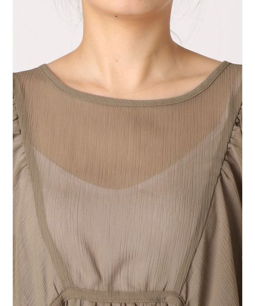 Ungrid（アングリッド）の「デザインギャザーシフォンワンピース（ワンピース・レディース・カーキ/イエロー・FREE）」の6枚目の写真