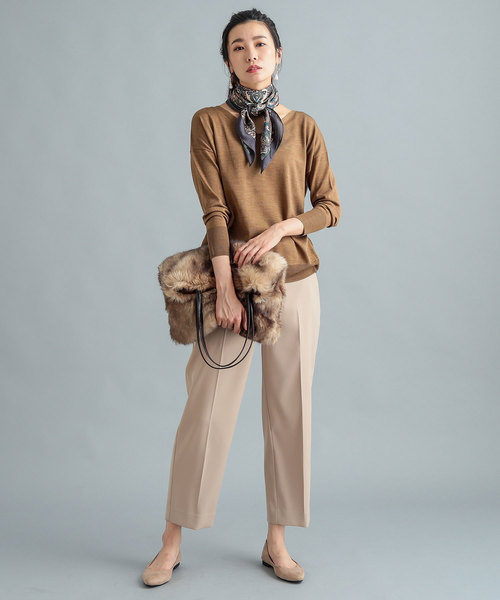 RIVE DROITE（リヴドロワ）の「【XS～Lサイズ】シガレットパンツ（その他パンツ・レディース・ベージュ/ネイビー・SMALL/MEDIUM/LARGE/X-SMALL）」の2枚目の写真