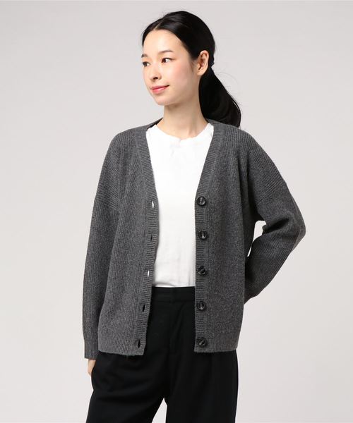 VENCEEXCHANGE(ヴァンスエクスチェンジ)の「片畦ニットカーディガン(カーディガン/ボレロ・レディース・アッシュグレー/モカ・M)」の6枚目の写真