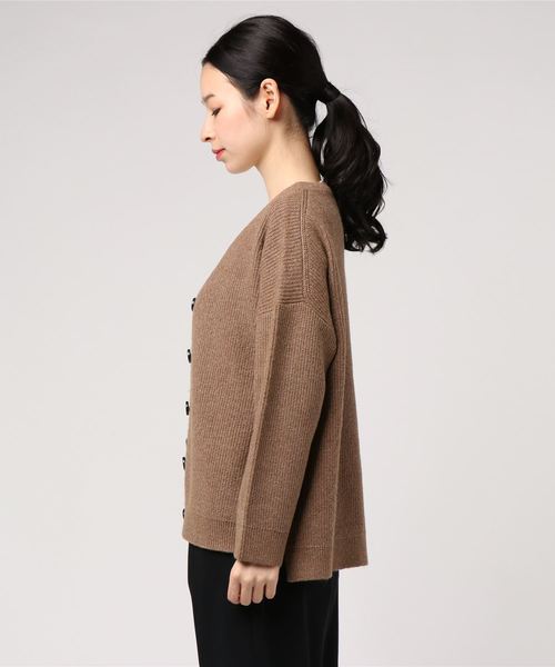 VENCEEXCHANGE(ヴァンスエクスチェンジ)の「片畦ニットカーディガン(カーディガン/ボレロ・レディース・アッシュグレー/モカ・M)」の4枚目の写真