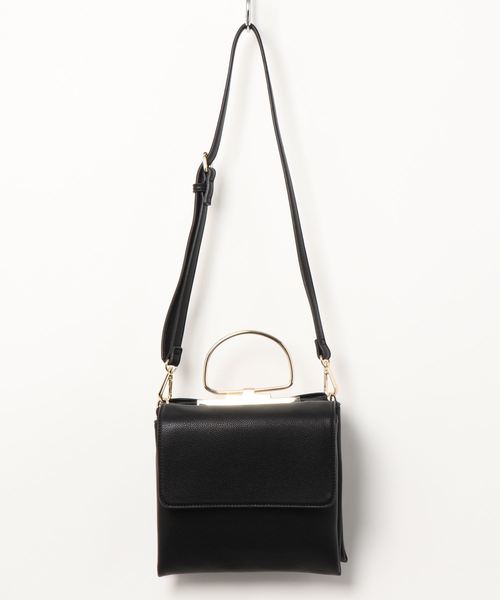 NATURAL BEAUTY BASIC（ナチュラルビューティーベーシック）の「センターメタルハンドルショルダー（ショルダーバッグ・レディース・ブラック/ピンク/ガンメタ・ﾌﾘ-）」の8枚目の写真