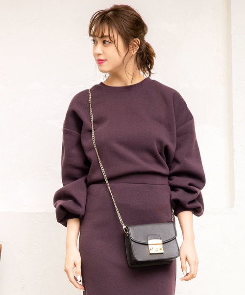 KOBE LETTUCE（コウベレタス）の「選べる2タイプ裏起毛バルーンスリーブスウェットプルオーバートップス＊レディース/トレーナー/パーカー[C3526]神戸レタス（パーカー・レディース・ブラック/パープル/ネイビー/グレー/オフホワイト/モカ/ホワイト系その他/ブラック系その他/グレー系その他/ブラウン系その他/ブルー系その他/パープル系その他/キャメル/イエロー系その他・FREE）」の11枚目の写真