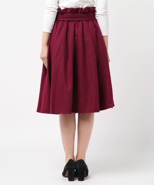 axes femme（アクシーズファム）の「ベルト付スカート（スカート・レディース・ブラック/キャメル/ワイン・MEDIUM）」の6枚目の写真